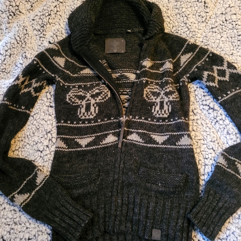 Tna Aritzia Sea to Sky Knit Lambs Wool Sweater Jacket Size XS